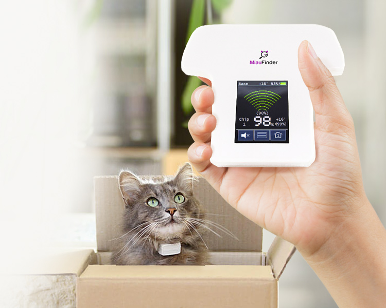 Miaufinder Tracker mit Katze